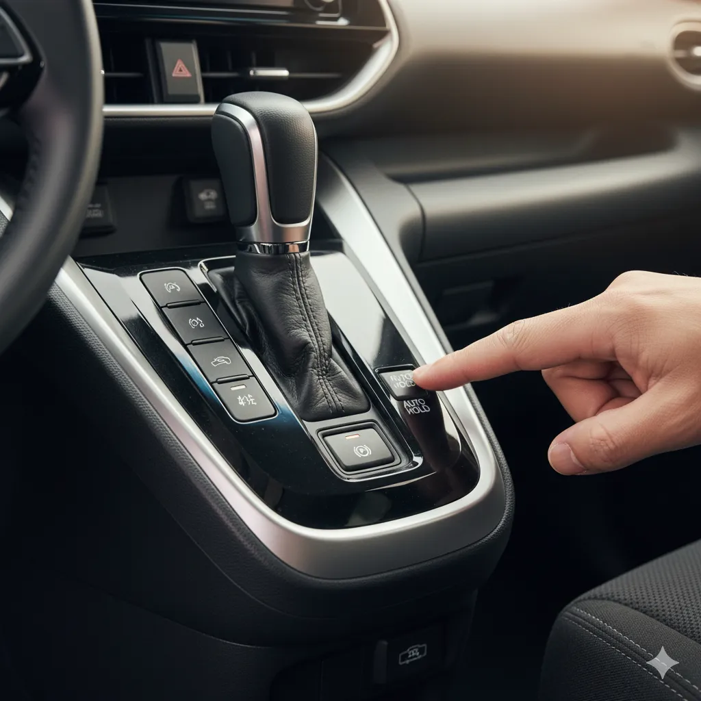 2025年型シエンタに新搭載された電動パーキングブレーキとオートブレーキホールドのスイッチ