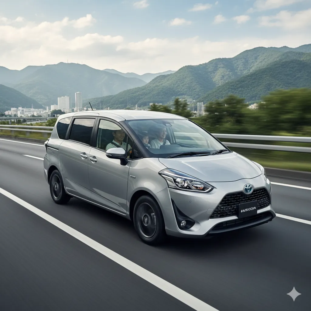 高速道路での長距離走行における安定性と快適な乗り心地をイメージさせる真っ直ぐな道路