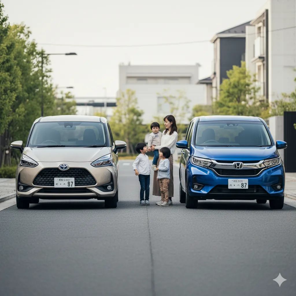 新型シエンタとライバル車の新型フリードを横に並べて外観デザインを比較