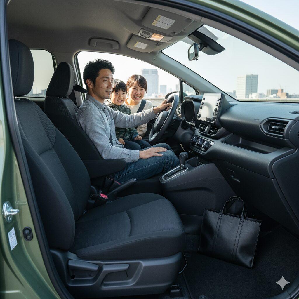 新型シエンタの内装色「ブラック」のシックな運転席