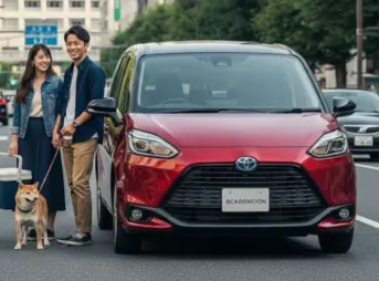 新型シエンタのツートンカラー「ダークグレー × スカーレットメタリック」の車両