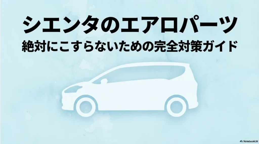 シエンタのエアロパーツを絶対にこすらないための完全対策ガイドの表紙スライド