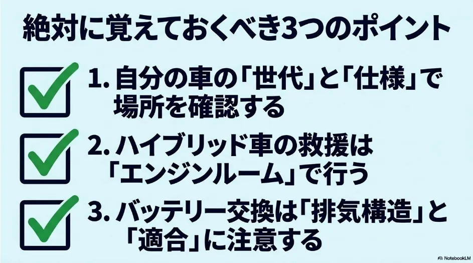 シエンタのバッテリーで覚えておきたい搭載場所・救援場所・交換時の3つのポイント