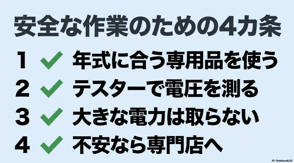 シエンタの電装品後付けで守るべき専用品の使用・テスター確認・大電流回避・専門店依頼の4原則