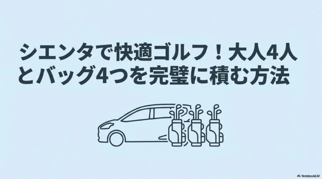 トヨタ・シエンタに大人4人とゴルフバッグ4つを完璧に積載する方法のタイトル画像