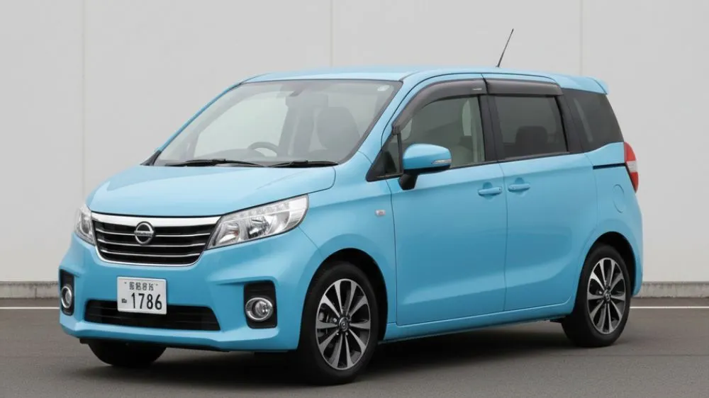 青空の下、駐車場に停められた日本のコンパクトカー。カーリースを賢く利用するための選択肢が示唆されている。