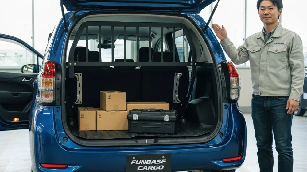 シエンタ（170系）の後部荷室に荷物が積まれ、4ナンバー（貨物車）化をイメージさせる画像。