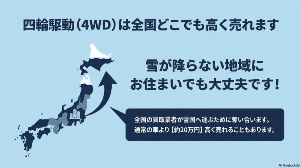 雪国需要により全国どこでも高く売れるシエンタ4WDモデルの解説マップ