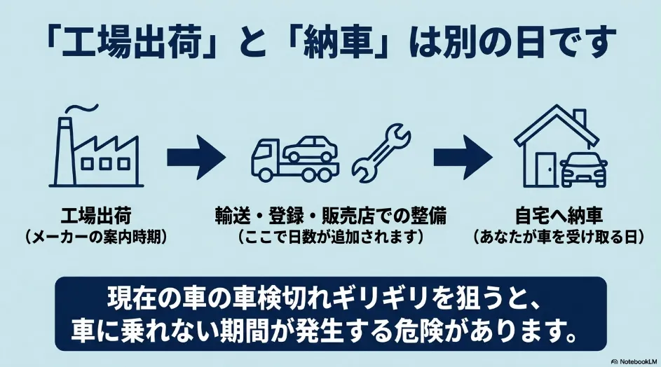 シエンタが工場出荷されてから輸送や登録、販売店での整備を経て納車される流れ