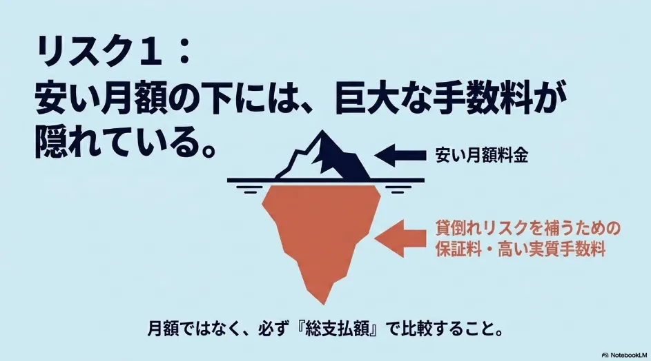 安い月額の裏に隠された巨大な手数料と保証料のリスク1