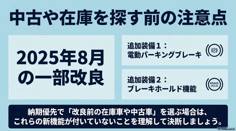 2025年8月改良前後のシエンタで電動パーキングブレーキとブレーキホールドの有無を確認する注意点