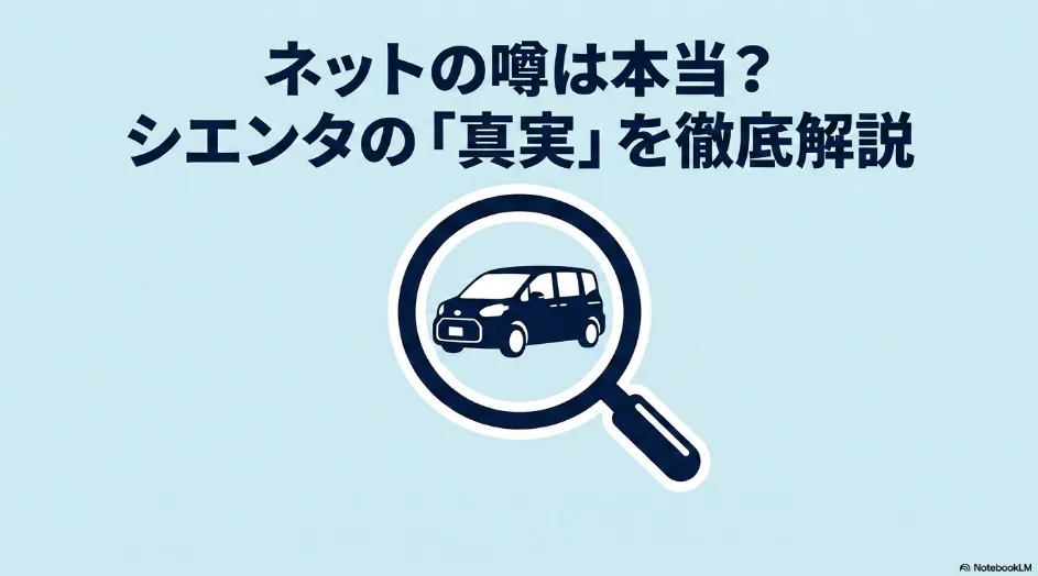 シエンタはやめたほうがいいというネット上の噂を検証するイメージ