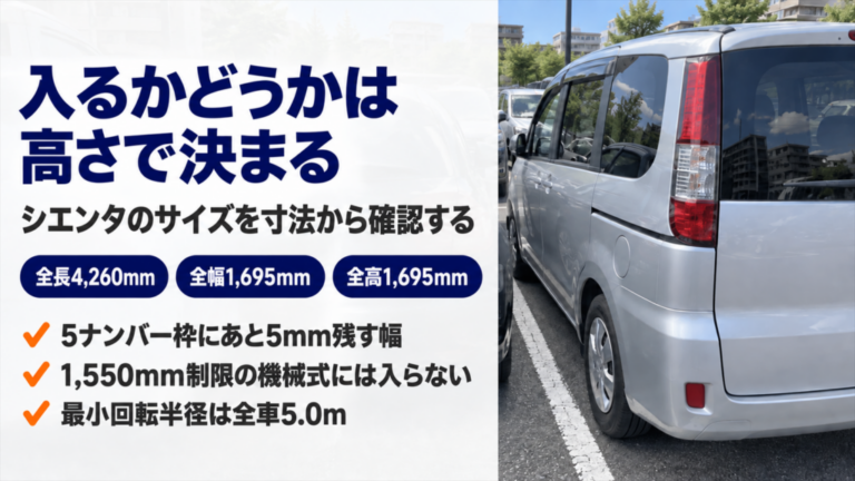 シエンタのサイズ徹底解説｜全長・全幅・室内寸法と取り回し