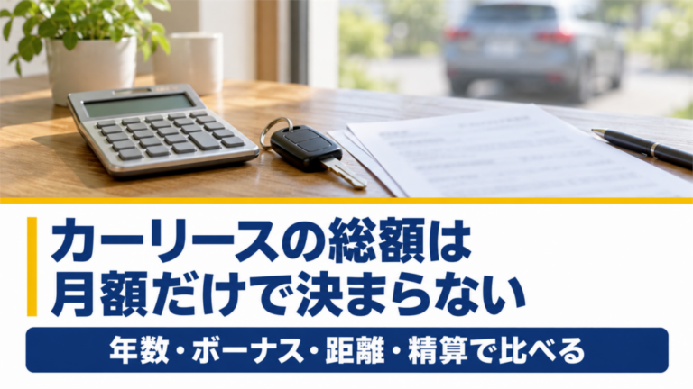 カーリースの総額はどう決まる？月額だけで比べない計算のしかた