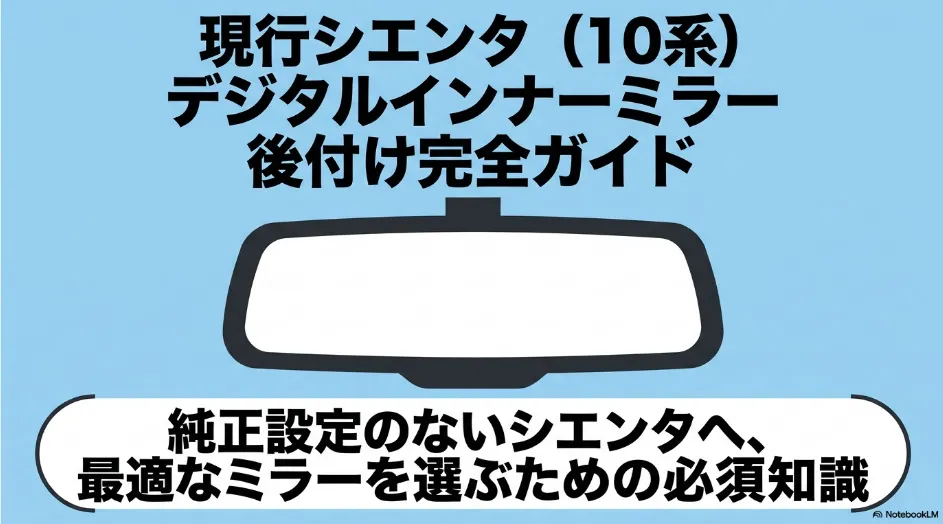 現行10系シエンタのデジタルインナーミラー後付け方法を解説するガイ