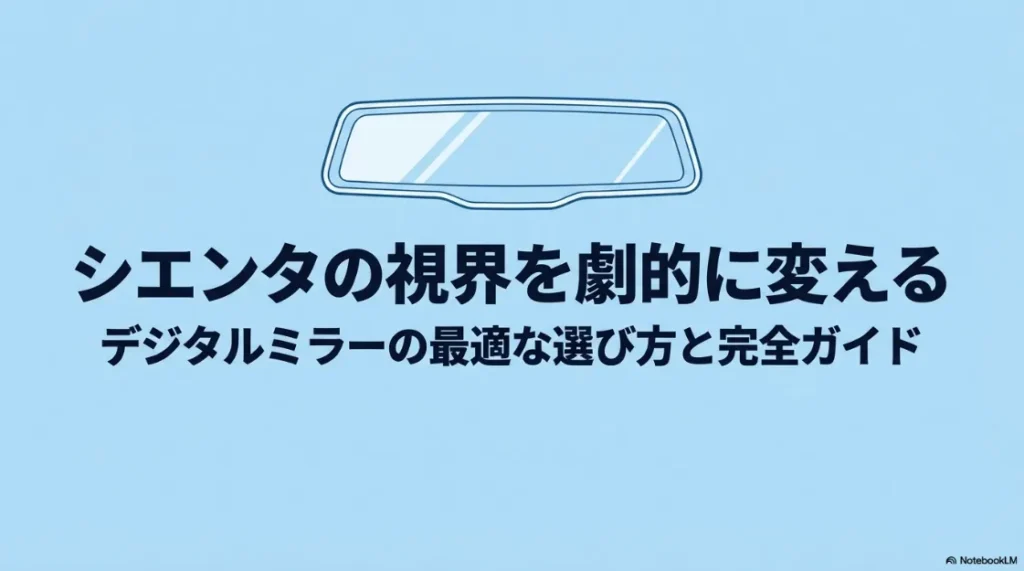 シエンタの視界を劇的に変えるデジタルミラーの最適な選び方と完全ガイドの表紙スライド