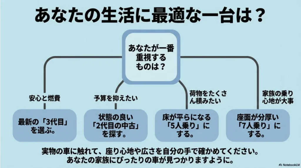 安心・燃費、予算、積載量、乗り心地など、重視するポイント別に選ぶべきモデルのまとめ
