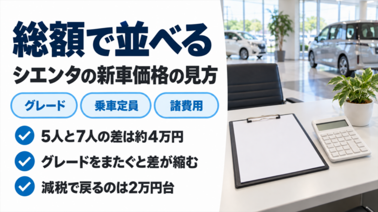 新型シエンタの新車価格｜5人・7人乗りの総額と選び方を比較