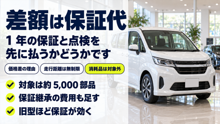 シエンタの認定中古車｜保証内容と一般中古車との価格差を比較