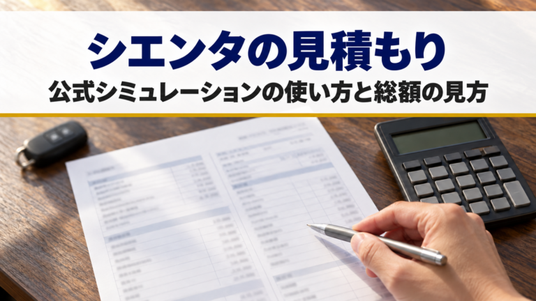 シエンタの見積もり｜公式シミュレーションの使い方と総額の見方