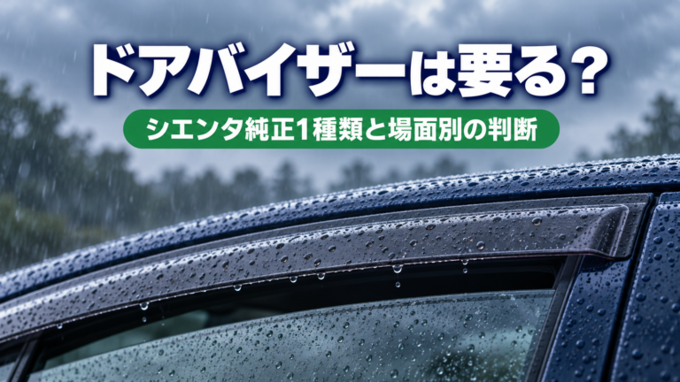 シエンタのドアバイザーは要る？純正1種類27,500円と場面別の判断